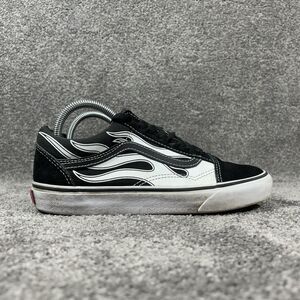 Vans Old Skool Flame Mens Sz 7.5 Women’s Sz 9 Black Athletic Skate Shoes Used